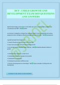 DCF - CHILD GROWTH AND DEVELOPMENT EXAM 2025 QUESTIONS AND ANSWERS