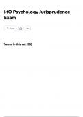 MO Psychology Jurisprudence Exam Questions With Correct Answers Latest 2024&sol;2025 &vert; 100&percnt; Verified&period;