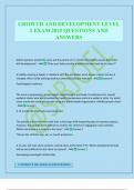 GROWTH AND DEVELOPMENT LEVEL 2 EXAM 2025 QUESTIONS AND ANSWERS