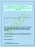 CHILD GROWTH AND DEVELOPMENT Bundled Exams &lpar;Questions and Answers&rpar;