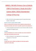 NR601 &sol; NR-601 Primary Care of Adults &lpar;FNP I&rpar; Final 1 AND 2 Exams BUNDLE Study Set Q & A &lpar;Latest 2024 &sol; 2025&rpar; Chamberlain College Of Nursing