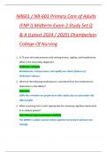 NR601 &sol; NR-601 Primary Care of Adults  &lpar;FNP I&rpar; Midterm Exam 2 Study Set Q  & A &lpar;Latest 2024 &sol; 2025&rpar; Chamberlain  College Of Nursing