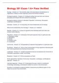 Biology 301 Exam 1 A&plus; Pass Verified