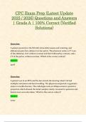 CPC Exam Prep &lpar;Latest Update 2025 &sol; 2026&rpar; Questions and Answers &vert; Grade A &vert; 100&percnt; Correct &lpar;Verified Solutions&rpar;