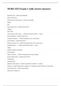 NURS 3375 Exam 1 with correct answers