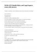 NURS 3375 Health Policy and Legal Aspects exam with answers