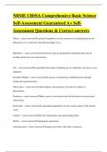 NBME CBSSA Comprehensive Basic Science  Self-Assessment Guaranteed A&plus; Self Assessment Questions & Correct answers   