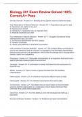 Biology 301 Exam Review Solved 100&percnt; Correct A&plus; Pass
