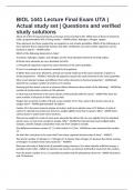 BIOL 1441 Lecture Final Exam UTA &vert; Actual study set &vert; Questions and verified study solutions