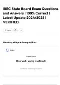 IBEC State Board Exam Questions and Answers &vert; 100&percnt; Correct &vert; Latest Update 2024&sol;2025 &vert; VERIFIED&period;