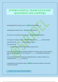 INTERNATIONAL TRADE EXAM 2025 QUESTIONS AND ANSWERS