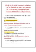 NR-351 NR 351 NR351 Transitions in Professional  Nursing &lpar;RN-BSN&rpar; Final Project Exam Questions  and Correct Answers &lpar;Verified Answers&rpar; with  Rationales 2025Chamberlain College Of Nursing
