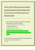 NR-341 NR 341 NR341 Advanced MedicalSurgical Nursing ATI Exam Questions And  Correct Answers &lpar;Verified Answers&rpar; Plus  Rationales 2025