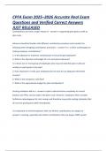 CPFA Exam 2025&ndash;2026 &lpar;Certified Public Finance Administrator&rpar;Accurate Real Exam Questions and Verified Correct Answers JUST RELEASED  Comprehensive Study Guide