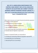 QAL CAT B&colon; LANDSCAPING MAINTENANCE PEST  CONTROL EXAM NEWEST 2025 ACTUAL EXAM WITH  COMPLETE 250 QUESTIONS AND CORRECT DETAILED  ANSWERS &lpar;VERIFIED ANSWERS&rpar; ALREADY GRADED A&plus; &sol;  QAL Cat B&colon; Landscaping Maintenance Pest Control Real  Exam &vert; GUARANTEED PASS