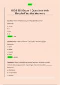 ISDS 505 Exam 1 Questions with  Detailed Verified Answers 