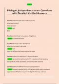Michigan Jurisprudence exam Questions  with Detailed Verified Answers 