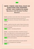 NBME 17NBME CBSE REAL EXAM 200  QUESTIONS AND ANSWERS  LATEST 2025 COMPLETE EXAM  Questions with Detailed Verified  Answers