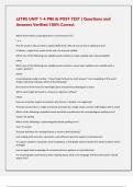LETRS UNIT 1-4 PRE & POST TEST &vert; Questions and  Answers Verified 100&percnt; Correct 