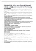 ECON 2110 - Clemson Exam 1 &vert; Actual study set &vert; Questions and verified study solutions