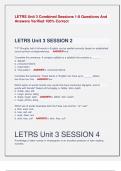 LETRS Unit 3 Combined Sessions 1-8 Questions And  Answers Verified 100&percnt; Correct 