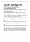 ECON 2110  Exam 1 &vert; Latest set &vert; Questions and verified Answers