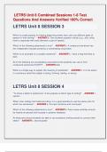  LETRS Unit 8 Combined Sessions 1-8 Test  Questions And Answers Verified 100&percnt; Correct 