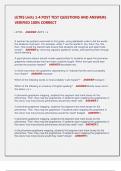 LETRS Units 1-4 POST TEST QUESTIONS AND ANSWERS  VERIFIED 100&percnt; CORRECT 