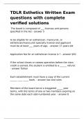 TDLR Cosmetology Rules and Regulations Practice Test questions with complete verified solutions