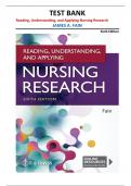 TEST BANK for Reading&comma; Understanding&comma; and Applying Nursing Research&comma; 6th Edition by James A&period; Fain &vert;all chapters&vert;