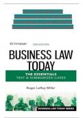 Solution manual for business law today the essentials text and summarized cases 13th edition by roger leroy miller&period;
