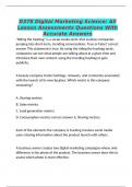 D378 Digital Marketing Science&colon; All Lesson Assessments Questions With Accurate Answers