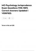 MO Psychology Jurisprudence Exam Questions With 100&percnt; Correct Answers Updated &vert; VERIFIED&period;