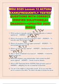 WGU D325 Lesson 13 ACTUAL EXAM&vert;&vert;FREQUENTLY TESTED QUESTIONS WITH CORRECT VERIFIED SOLUTIONS&vert;&vert;A&plus; GRADED&excl;&excl;&excl;<<UPDATED 2025- 2026>>