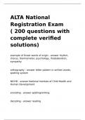 ALTA National Registration Exam &lpar; questions with complete verified solutions&rpar;
