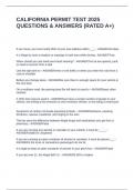 CALIFORNIA PERMIT TEST 2025 QUESTIONS & ANSWERS &lpar;RATED A&plus;&rpar;