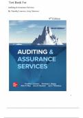 Test Bank For Assurance Services 9th Edition by&colon; Timothy Louwer&period; All Chapters