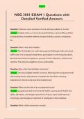 NSG 3001 EXAM 1 Questions with  Detailed Verified Answers