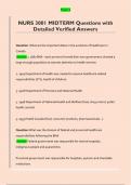 NURS 3001 MIDTERM Questions with  Detailed Verified Answers 