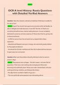 OCR A level History&colon; Russia Questions  with Detailed Verified Answers 