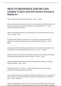 HEALTH INSURANCE AND BILLING Chapter 5 Quiz And All Correct Answers Rated A&plus;&period;