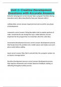 Unit 1&colon; Creative Development Questions with Accurate Answers