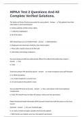 HIPAA Test 2 Questions And All Complete Verified Solutions&period;