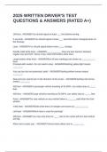 2025 WRITTEN DRIVER'S TEST QUESTIONS & ANSWERS &lpar;RATED A&plus;&rpar;