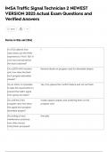 IMSA Traffic Signal Technician 2 NEWEST VERSION 2025 Actual Exam Questions and Verified Answers