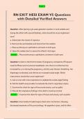 RN EXIT HESI EXAM V5 Questions  with Detailed Verified Answers
