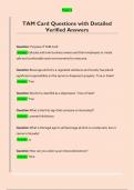 TAM Card Questions with Detailed  Verified Answers