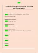 TSI Math test Questions with Detailed  Verified Answers