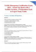NAMS Menopause Certification Exam 2025 &ndash; Actual Test Bank with 2 Verified Versions&comma; 170 Questions Each & Expert Study Guide