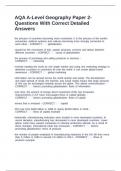 AQA A-level Geography Paper 2- 